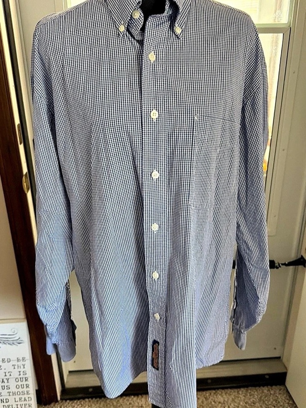 Tommy Hilfiger Men's Gingham Cotton Shirt Size 15.5/35 Like New